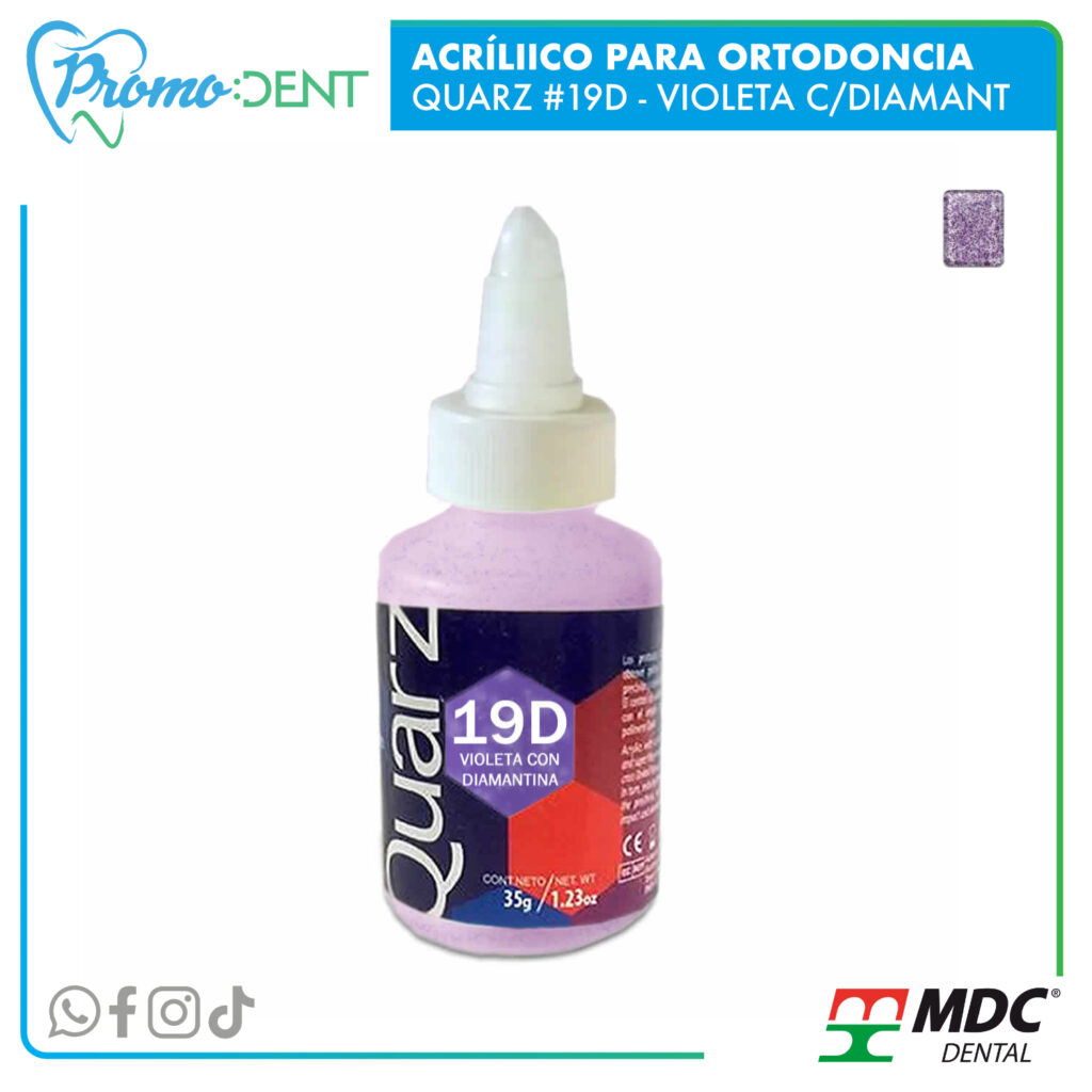 Acrílico para ortodoncia Quarz #19D Violeta con diamantina
