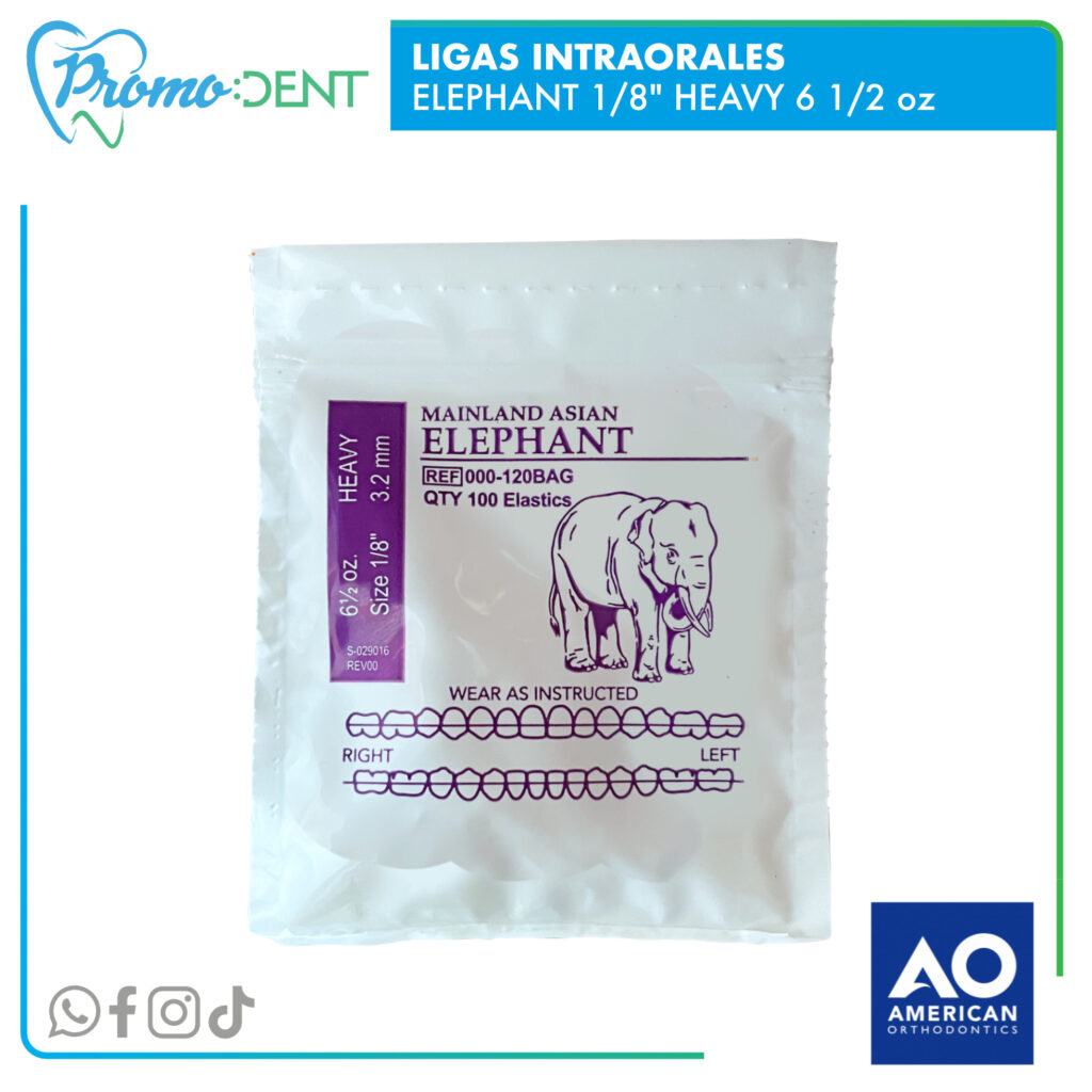 Ligas intraorales 1/8 Heavy 6 1/2 Oz Elephant